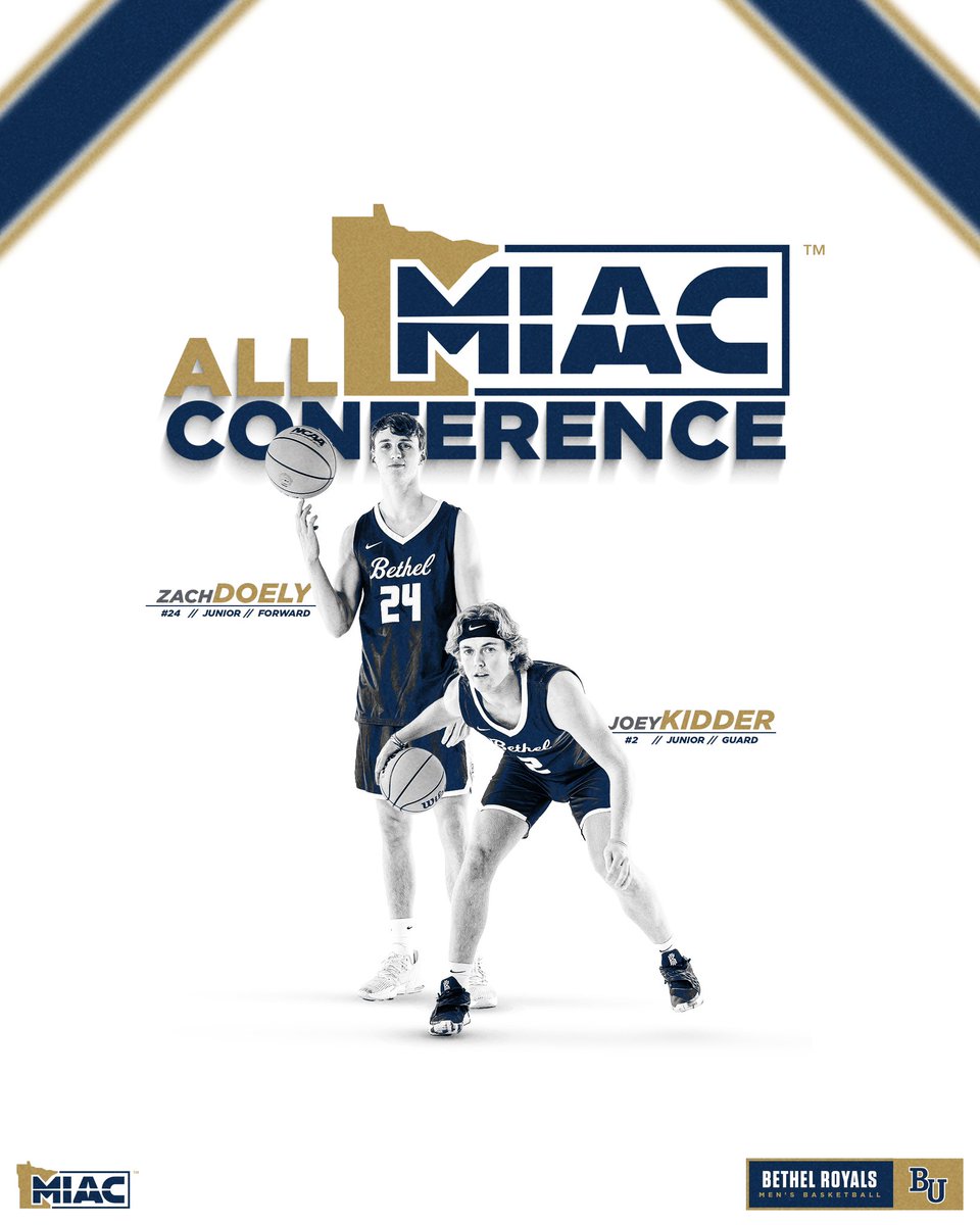 Congrats to Zach Doely and Joey Kidder on being selected MIAC All-Conference this season🙌🏻 #WeAreBU #d3hoops