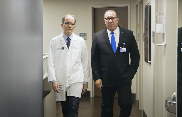 Dr. Segurola was rushed to Jackson Memorial Hospital where his colleague and friend Alexandre Ferreira, MD, chief of cardiology for Jackson Heart Institute, placed a stent in his heart, ultimately restoring blood flow and saving Dr. Segurola's life. #MiraclesMadeDaily