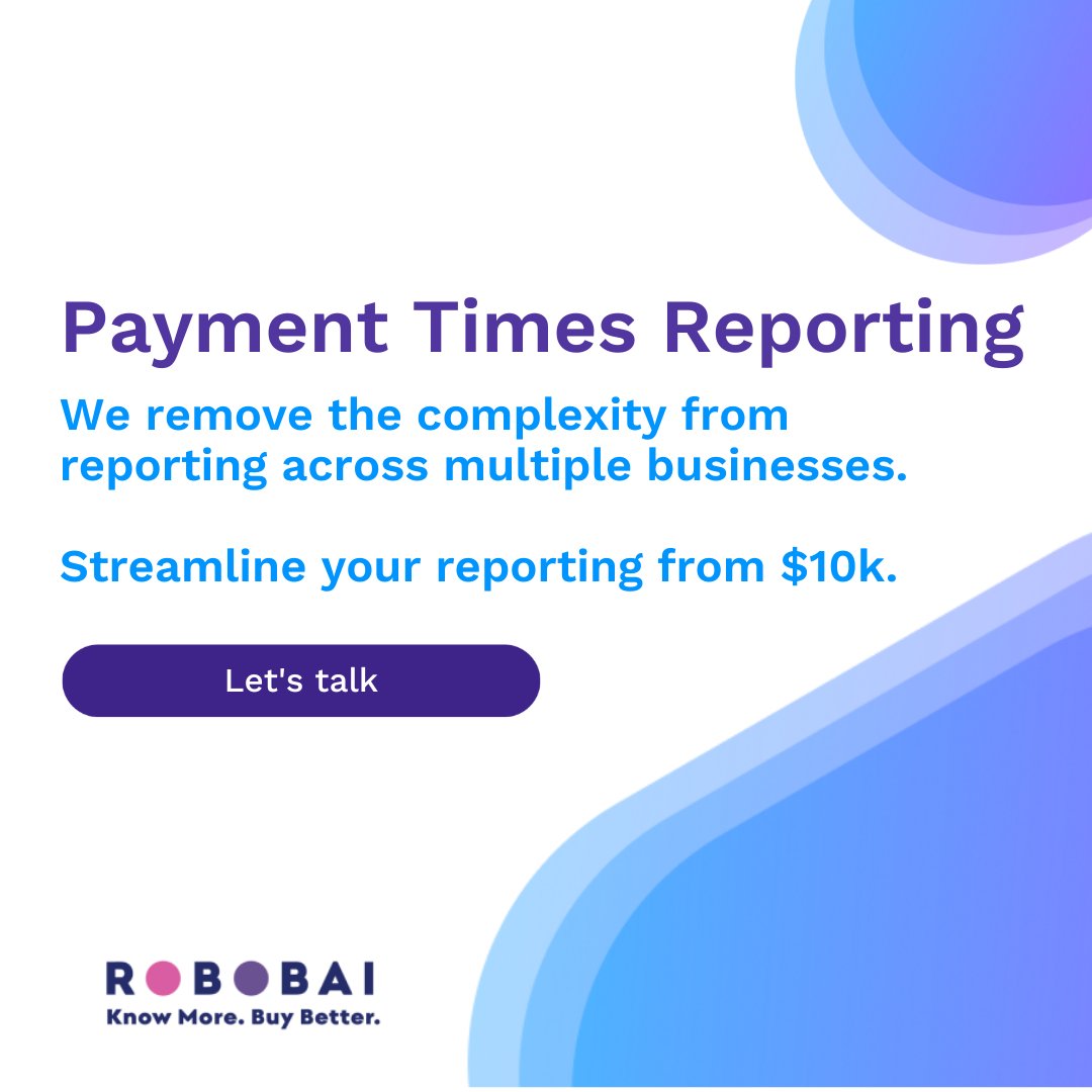 RobobaiGlobal's tweet image. We remove the complexity from reporting across multiple businesses.
Streamline your reporting from $10k.
We can also help reduce your average paid days to SME suppliers.
hubs.li/Q01D9sb-0
#robobai #supplychain #spendanalysis #PTRS #ai
@julianjharris