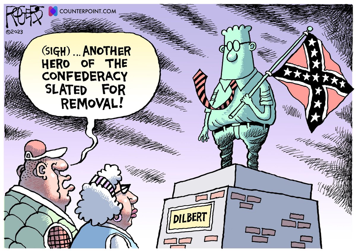 ablueview's tweet photo. Scott Adams cancels Dilbert and *lots*of cartoonists react
🧵3/4 #DilbertIsARacist #DilbertIsDone #WhiteSupremacy #Racism #ElonMusk #BlackLivesMatter #ABlueView https://t.co/nthubGcFR4