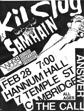 deathrockdotcom's tweet image. February 28, 1986: Samhain with Kil Slug @ Hannam Hall, Cambridge, MA USA
#vintagepunkflyers #deathrock #gothicpunk #samhain