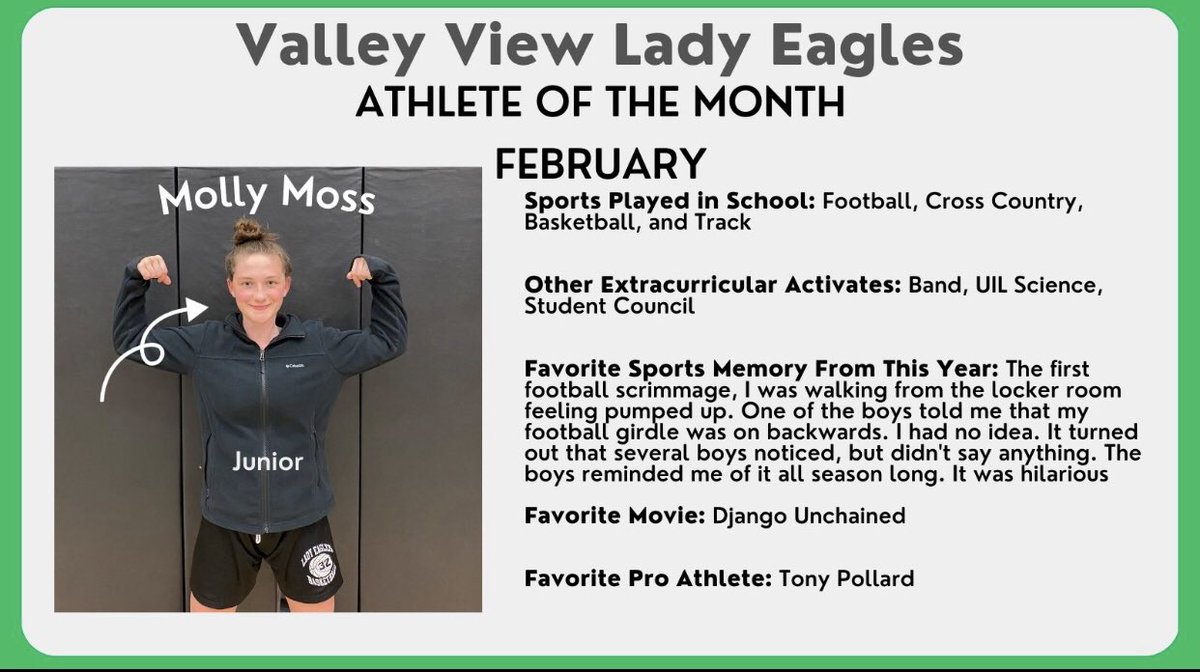 ValleyViewSport's tweet photo. Shout out to our Lady Eagle Athletes of the month!!! https://t.co/dbRR1l9sVU
