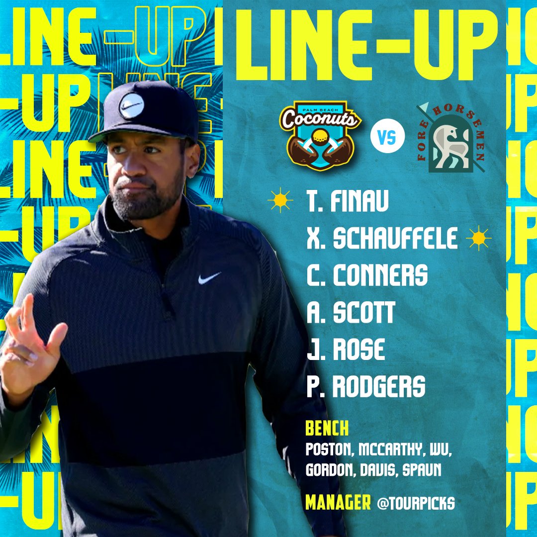TourPicks's tweet photo. A couple of new faces on the Palm Beach Coconuts 🥥 roster this week including one tilting-AF player inserted into the starting lineup!

5-2 on the season in a tie for 1st place. Bring it on @KJStewartpga 

@RunGoodFantasy https://t.co/0ybZjM7tP9