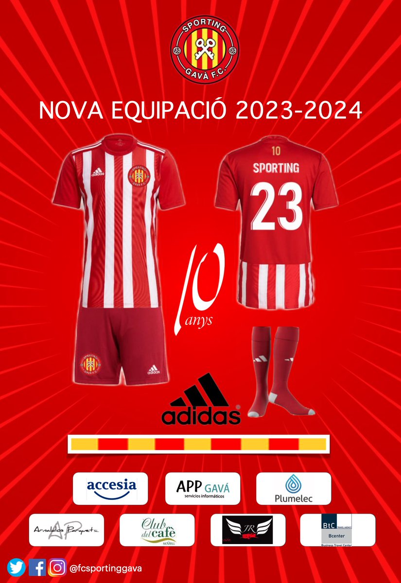 | 𝗖𝗟𝗨𝗕 |

Us presentem la nova marca esportiva <a href="/adidas/">adidas</a> i l’equipació del 𝟭𝟬è 𝗮𝗻𝗶𝘃𝗲𝗿𝘀𝗮𝗿𝗶 del club! 🤩

#SomFamíliaSporting❤️🤍