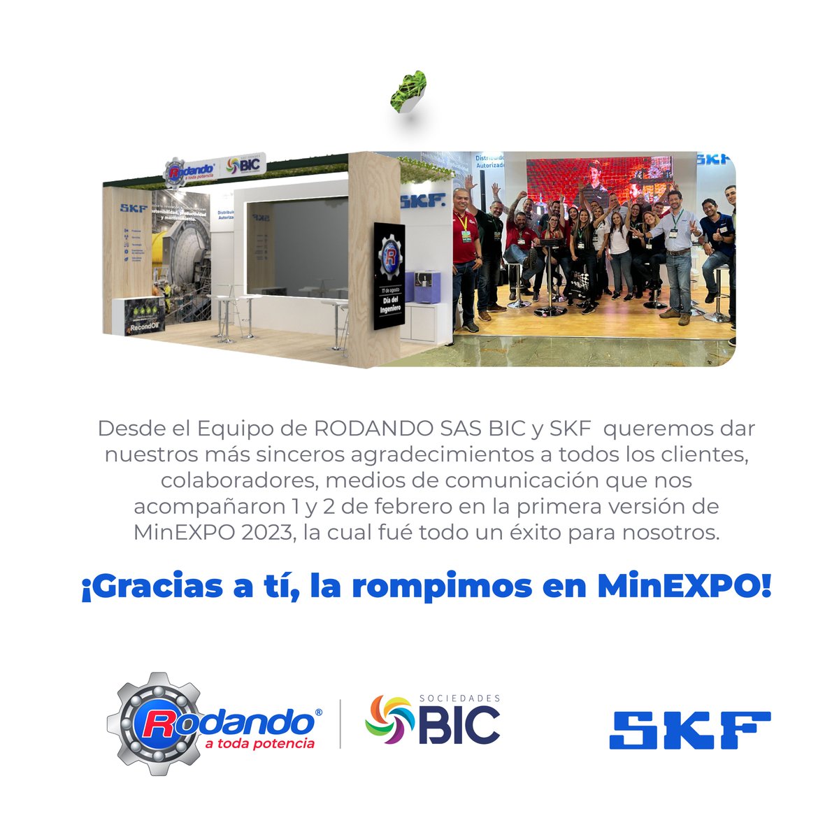 a_rodando's tweet photo. La rompimos en MinEXPO 2023 ⚙️💪
.
.
@SKFgroup 
#minexpo2023 https://t.co/NGzrE33lAQ