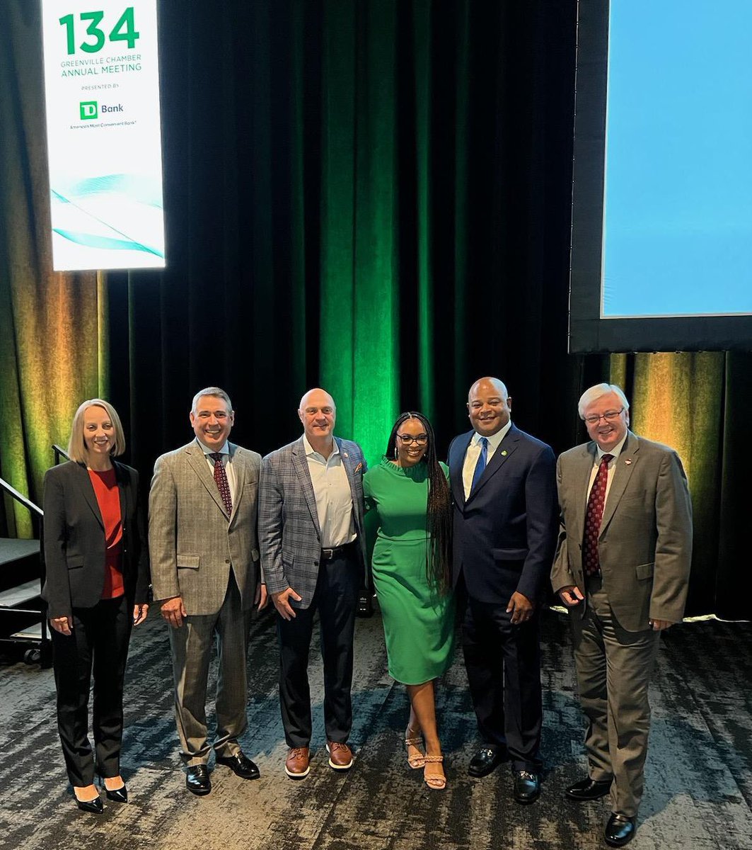 MichaelAmiridis's tweet photo. Enjoyed taking part in Greenville Chamber of Commerce’s 134th Annual Meeting with a great panel and the best Gamecock moderator, Destiny Chance @chanceofdestiny!
@GvilleChamber @ClemsonPrez @theprismahealth @LockheedMartin https://t.co/fIcyQtUPWX