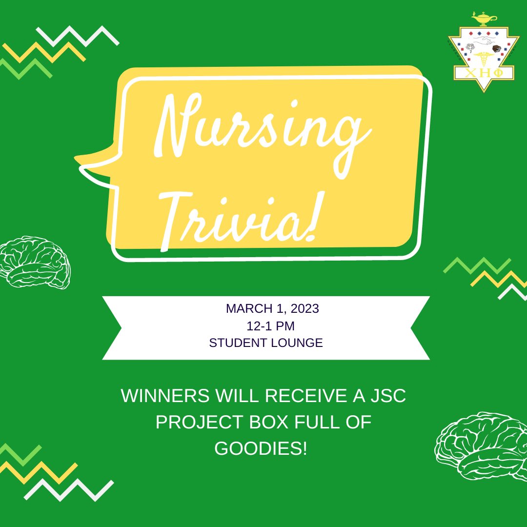 Join the Zeta Chi Beta Chapter of Chi Eta Phi Sorority, Inc. as we host a Nursing Trivia tomorrow in the Student Lounge! We will be giving away 25 boxes filled with goodies to the winners!🏆 #XHΦ #PVAMUCON #Womensweek #chietaphisororityinc