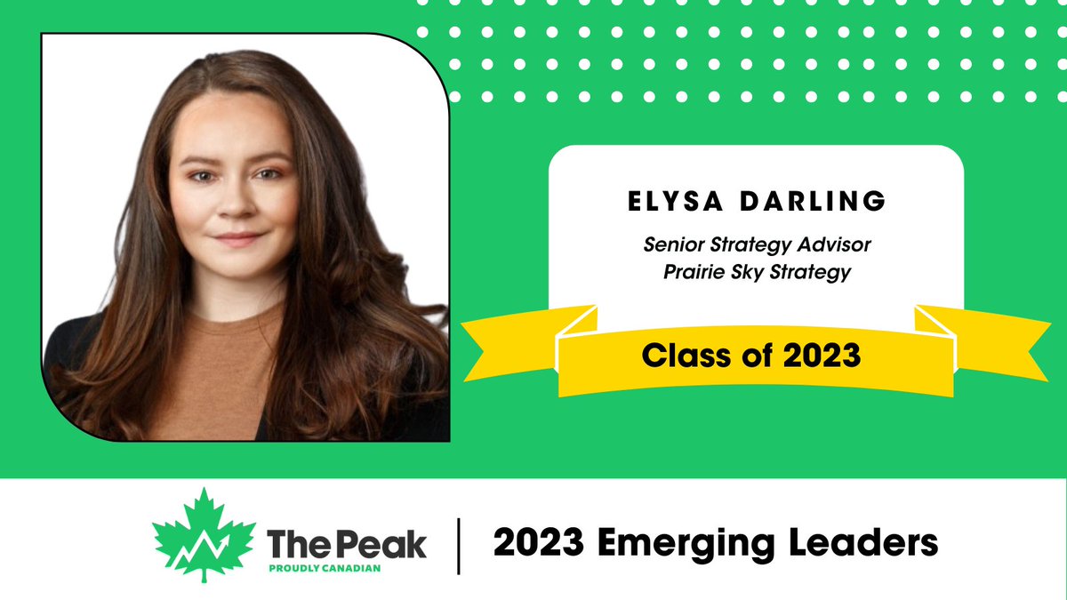 _PrairieSky's tweet photo. Prairie Sky Strategy is proud to announce that Senior Strategy Advisor, Elysa Darling, LLM, has been selected as one of The Peak's Emerging Leaders for 2023! https://t.co/y5RZljh6sZ