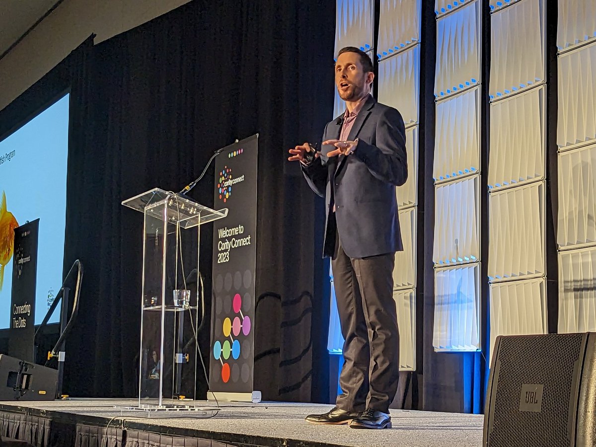 CoritySoftware's tweet photo. Have you ever thought about what fuels engagement from employees? Today, we did a little deep dive on the subject w/ Sean Baldry & discovered that empowerment based in autonomy, trust & mastery are key drivers.
#coricon23 #empowerbetter #ehsconference https://t.co/Vz5JU9HJvz