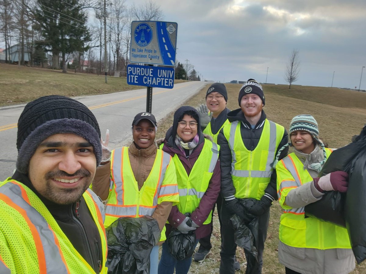 PurdueITE's tweet photo. Exciting news! Our Purdue ITE hosted an "adopt-a-road" campaign in West Lafayette to keep our streets clean and safe. Service is a core value of ours, and we're proud to make a positive impact on our community. Let's work together to keep our environment healthy! #ServiceLeaders https://t.co/jNBeObNfWQ