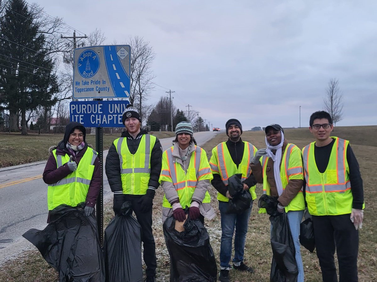 PurdueITE's tweet photo. Exciting news! Our Purdue ITE hosted an "adopt-a-road" campaign in West Lafayette to keep our streets clean and safe. Service is a core value of ours, and we're proud to make a positive impact on our community. Let's work together to keep our environment healthy! #ServiceLeaders https://t.co/jNBeObNfWQ