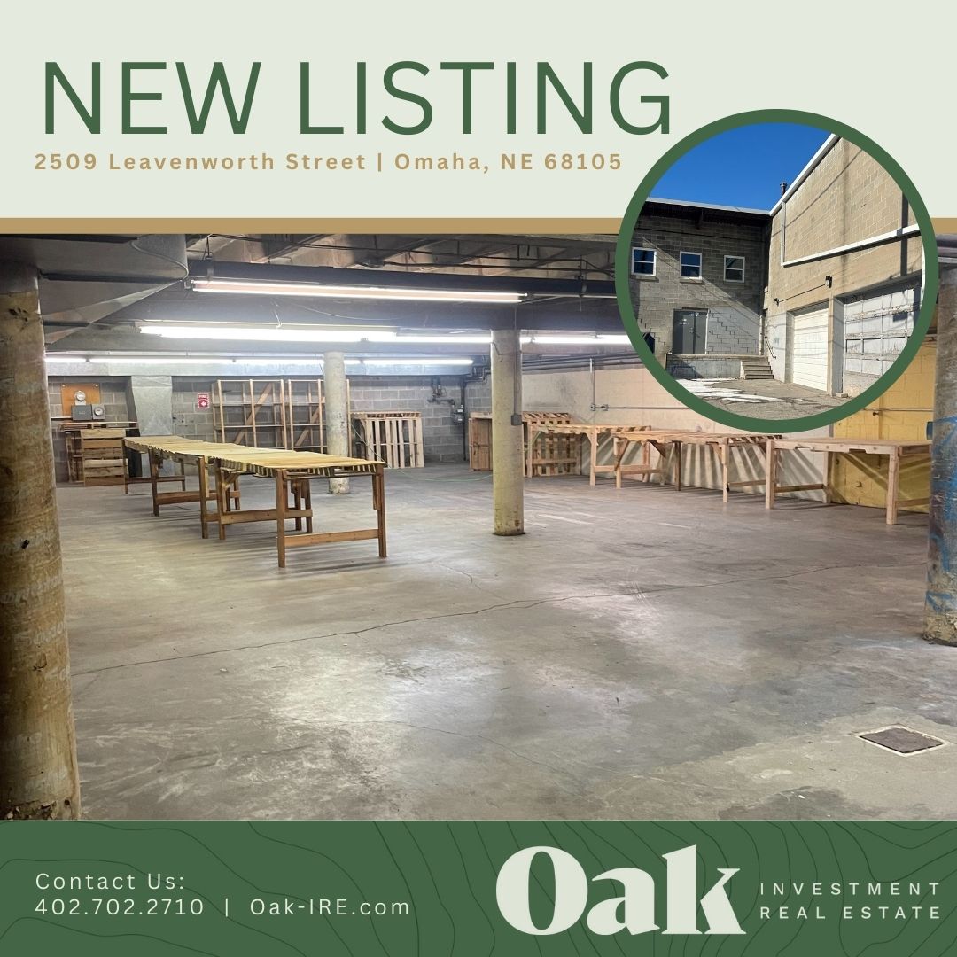 oak_ire's tweet photo. *NEW LISTING ALERT*
Warehouse space for lease  - Downtown Omaha, NE!
Up to 8,300 SF Available!
Contact @DaniBerke12 or John Heine for more information. 
https://t.co/4sLmcaPB8D

#justlisted #omahacre #warehouseforlease #commercialrealestate #downtownomaha https://t.co/f98X7N6SLX