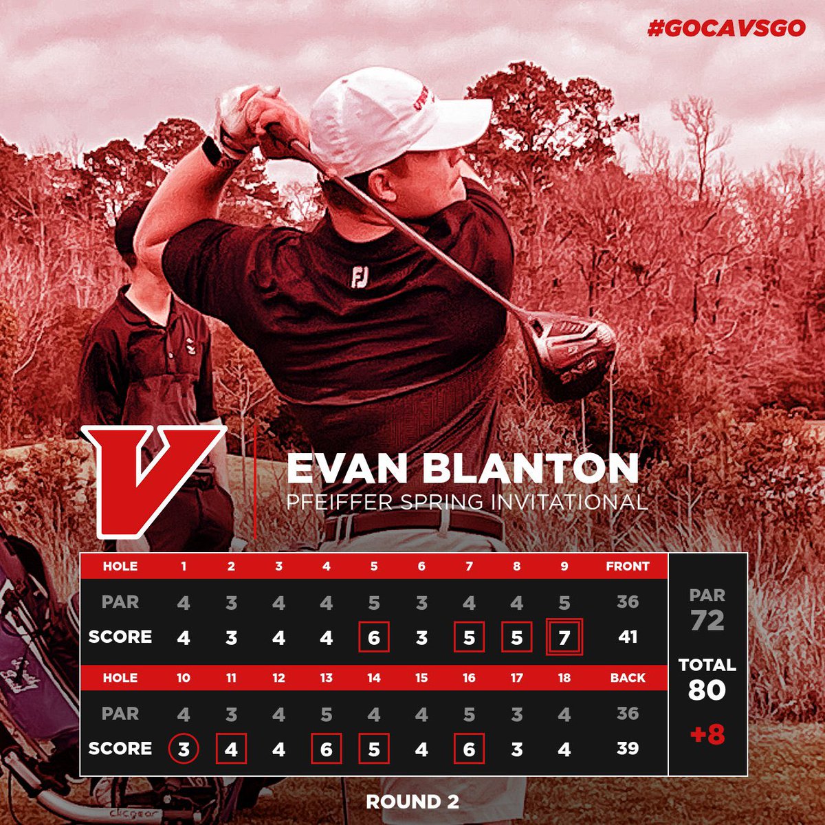 CoachSturgill3's tweet photo. Pfeiffer Spring Invitational - Round of the Day - Round 2 #Uvawise #UvaWiseGolf #Vgolf #RoundoftheDay https://t.co/zFubmjwU5r