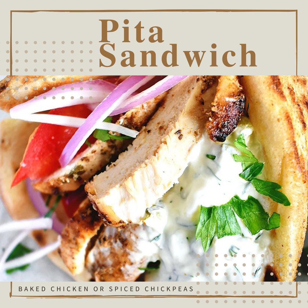 We're bringing March in like a warm pita!
Join us tomorrow for Chicken or Chickpea Gyro Sandwiches and Lemon Rice Bowls.
Find us "Where the Sidewalk Ends" between HPE and STEM from 11-12:30 (or sellout)