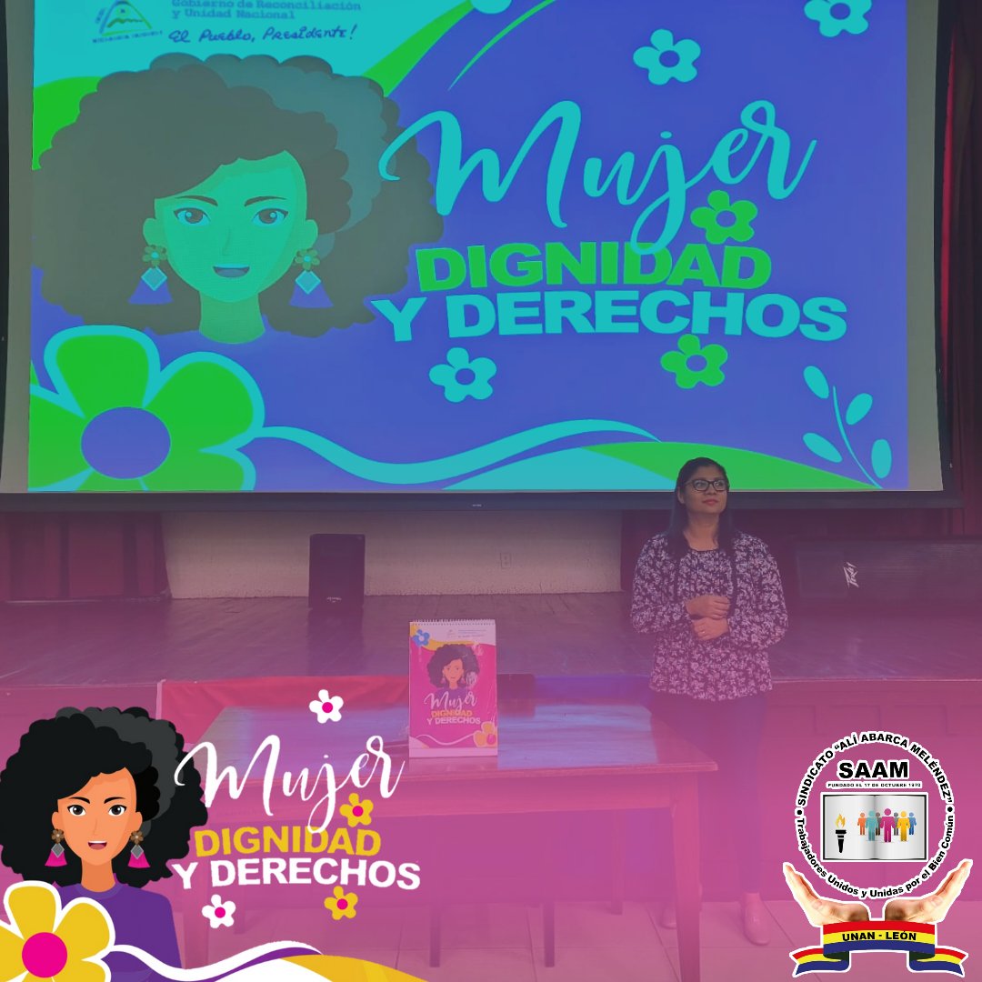 saamunanoficial's tweet photo. El día de hoy martes 28 de febrero en el marco de Conmemoración al Día Internacional de la Mujer se llevó a cabo el TALLER MUJER, DIGNIDAD Y DERECHOS en coordinación con RRHH, SAAM y MINIM impartido al personal Administrativo de la Bicentenaria UNAN-León. ❤️🖤 #PuebloVictorioso https://t.co/8b4kSTNDzS