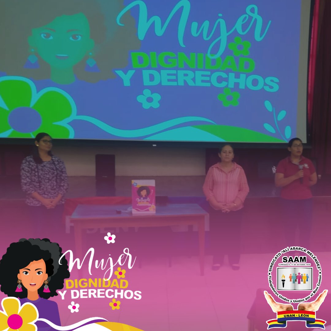 saamunanoficial's tweet photo. El día de hoy martes 28 de febrero en el marco de Conmemoración al Día Internacional de la Mujer se llevó a cabo el TALLER MUJER, DIGNIDAD Y DERECHOS en coordinación con RRHH, SAAM y MINIM impartido al personal Administrativo de la Bicentenaria UNAN-León. ❤️🖤 #PuebloVictorioso https://t.co/8b4kSTNDzS