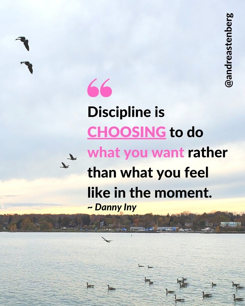 My coach Danny Iny says "Discipline is choosing to do what you want rather than what you feel like in the moment."

Let me explain:

What you want is your big, scary goal. Your dream. Your success. 

Choosing what you want means choosing actions that mov… instagr.am/p/CpODCP9J5sm/