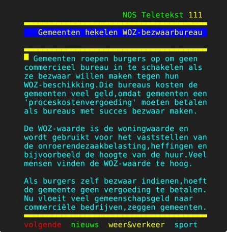 Gemeenten: "Maak geen WOZ-bezwaar via een commercieel bureau, want dat kost ons (en u dus) veel geld." Oplossing? Een reële WOZ vaststellen. Dan maken veel minder mensen bezwaar. Moeilijk hè.