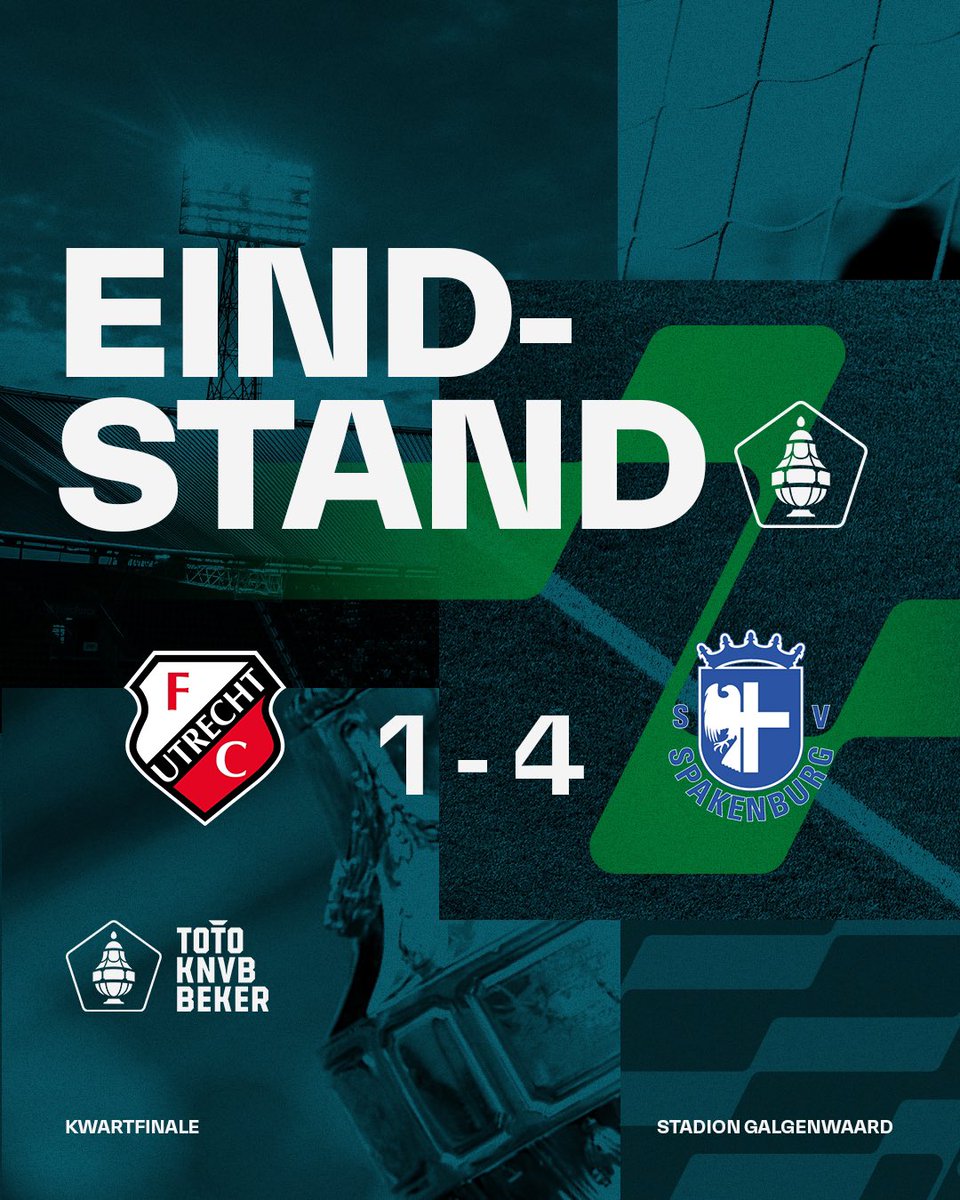KNVB's tweet photo. 𝐆𝐈𝐆𝐀𝐍𝐓𝐈𝐒𝐂𝐇𝐄 𝐁𝐄𝐊𝐄𝐑𝐒𝐓𝐔𝐍𝐓 ‼️

@SV_Spakenburg staat in de halve finale 🤯

#UTRSPA #TOTOKNVBBeker https://t.co/Qb6WLtvfeG