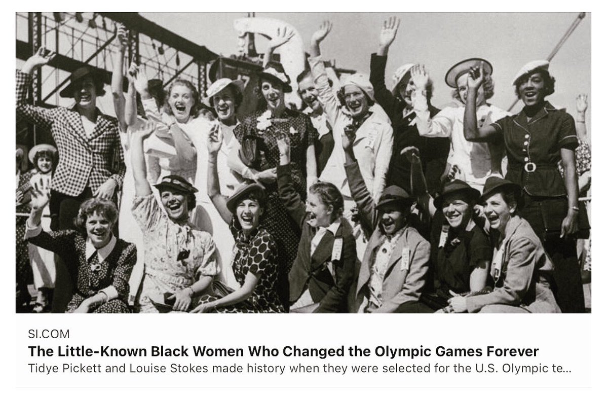 Thanks to @sportsillustrated writer #ClareBrennan for this story on #TidyePickett &amp; #LouiseStokes, first 2 Black women to make the American Olympic track team In 1932 &amp; 1936 si.com/olympics/2023/… See the film “Olympic Pride, American Prejudice” with rare footage of the two #BHM