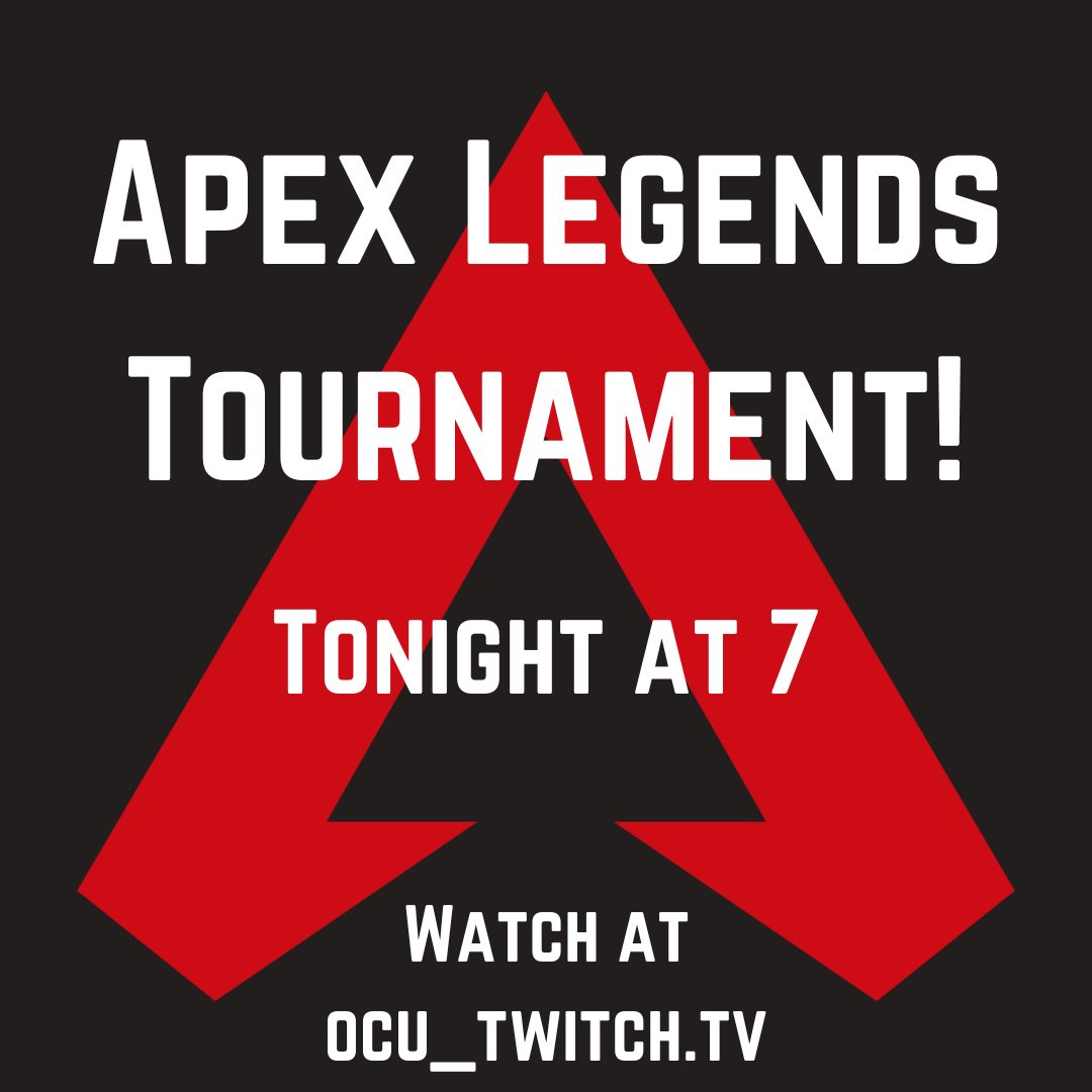 OhioChr_Esports's tweet photo. Just like last week, Apex Scrimmage Tournament tonight at 7 PM!

Check us out at:
https://t.co/gzCcdERklQ https://t.co/LqZd79hZiD