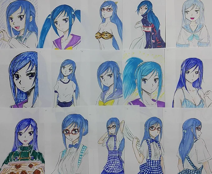 #今月描いた絵を晒そう
2月の。
2月中に描いた菱川六花28枚と、ほぼ最後の1週間の殴り描きだけど、2月生まれ(29日を含む)29人。
3月は毎日こつこつ描いていきたい・・・ 
