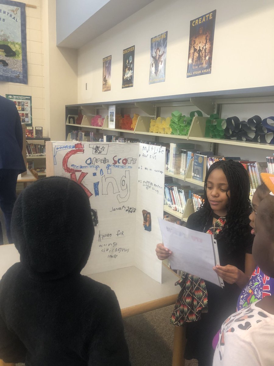 RiversideOtters's tweet photo. Awesome Gallery of Heroes wax museum by Ms. Jubirt’s 2nd grade class. They worked very hard researching, creating visuals, and presenting influential African Americans. https://t.co/cxcR3iUdYR