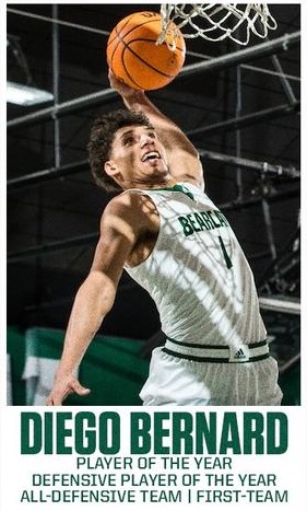 .<a href="/NWBearcatMBB/">Bearcat Basketball</a> Diego Bernard is the <a href="/TheMIAA/">The MIAA</a> Player of the Year and Defensive Player of the Year.

Bernard is just the fifth player in league history to earn both honors in the same season.

He is first MIAA player to be named a 5X all-defensive member, too.

📸: <a href="/bearcatsports/">Northwest Athletics</a>
