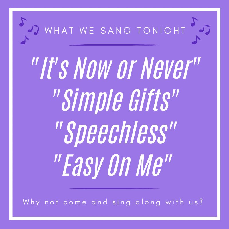 SOChoirs's tweet image. What we sang tonight. 

Fancy joining us? 

Message below or get in touch on southoxheychoirs@gmail.com
