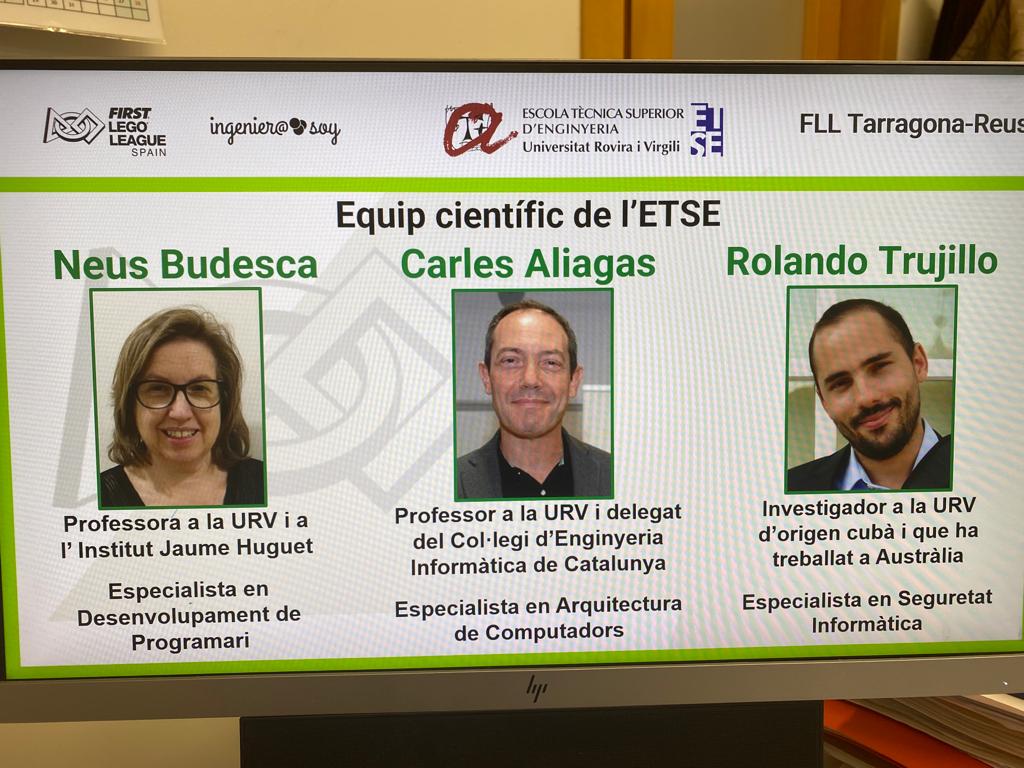 InsJaumeHuguet's tweet photo. Josep Sarries i David Santacruz, alumnes de 1r del CFGS de  Administració de Sistemes Informàtics, van participar com a voluntaris en la First Lego League Tarragona 2023 i,  Neus Budesca i Héctor Zazo, professors d'#FP del centre van participar-hi com a jurat. #FLL https://t.co/mNxdGcLcH8