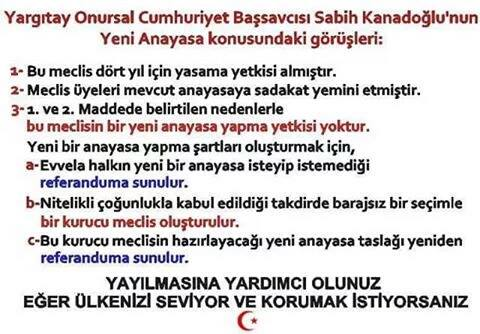hanifialtas's tweet photo. Tam yedi yıl önce bugün FB sayfamda paylaşmışım; bir hukukçu olarak o gün de bugün de altına imzamı atacağım bir paylaşım: 
#Sabih Kanadoğlu: https://t.co/nlB6tIHfmo