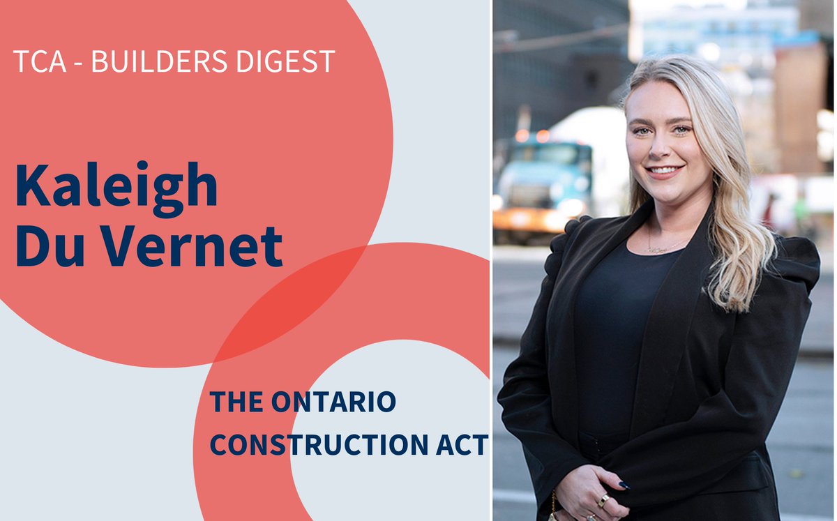 GSNH LLP (@gsnh_law) on Twitter photo “Ontario is leading the way in Canada with the new provisions of the Construction Act,” says construction lawyer Kaleigh Du Vernet. The full interview and article at page 18 in TCA’s Builders Digest are linked below.
<a href="/kaleighduv/">Kaleigh Du Vernet</a>
mediaedgemagazines.com/toronto-constr… “Ontario is leading the way in Canada with the new provisions of the Construction Act,” says construction lawyer Kaleigh Du Vernet. The full interview and article at page 18 in TCA’s Builders Digest are linked below.
<a href="/kaleighduv/">Kaleigh Du Vernet</a>
mediaedgemagazines.com/toronto-constr…