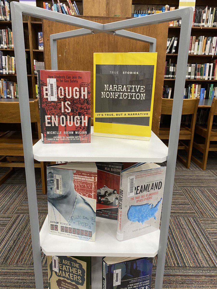 ECCALibrary's tweet photo. We are loving our new display shelving!  Come check them out!  #hvalibrary https://t.co/5nzwqTm7vf