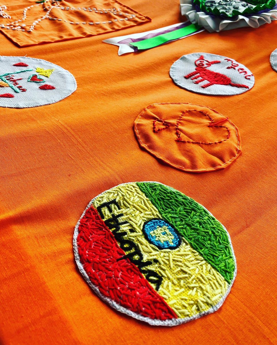 pparkmuseum's tweet photo. Have you seen how amazing our Refugee Nation flag is looking!🫶
Visitors and community groups have been adding their own beautiful embroidery patches to create this impressive artwork full of symbols of identity and self-expression as part of #TheRedDress exhibition. https://t.co/ezXvapLAMH