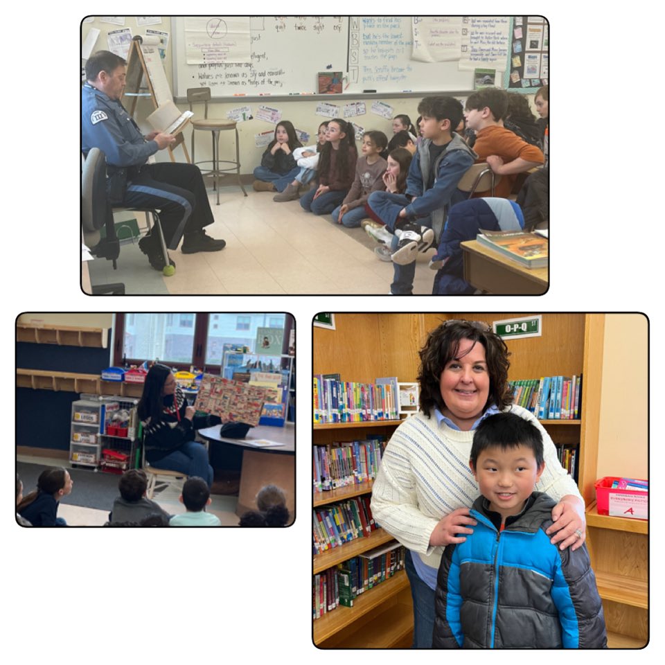 HowellMemorial's tweet image. Day 2 of #ReadAcrossAmerica2023 was another busy one! Officer Richter read to our classes and so did a bunch of our Bulldog parents. Plus we learned that Mrs. Stenard was our mystery reader! Another fun day! #HTPSCommunityEngagement #HowellReads #WorkHardBeKindGoBulldogs