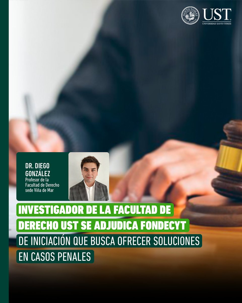 El proyecto del académico UST se titula “Ignorancia deliberada y autoengaño: dos problemas de imputación subjetiva en el marco de la responsabilidad jurídico-penal”.

Conoce más detalles aquí  bit.ly/3YWltvP.