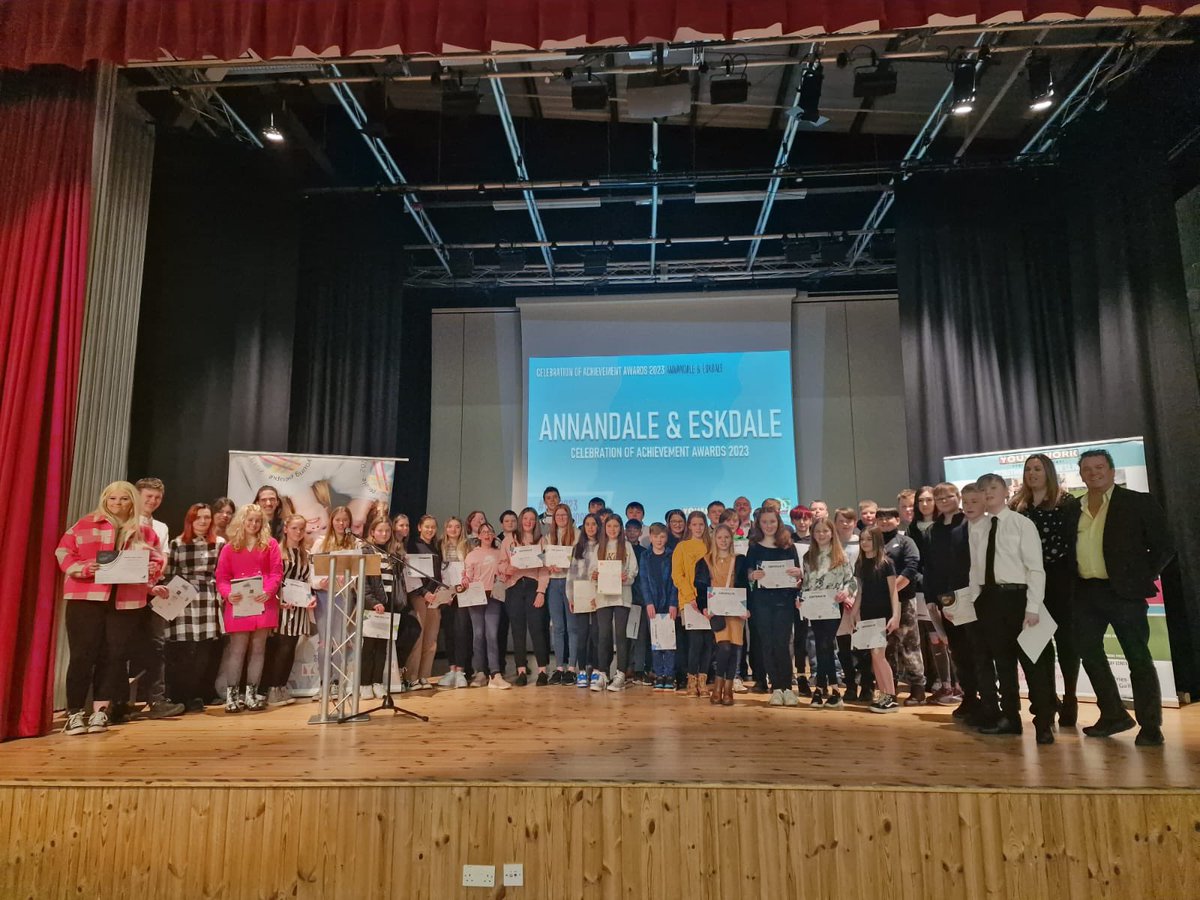 YOUTHWORKDG's tweet photo. We’ve been in Lockerbie Academy tonight celebrating the achievements of young people throughout Annandale & Eskdale.
Young people were presented with their Saltire, Dynamic Youth, Heritage Hero & Hi5 Awards to recognise the efforts they’ve made through groups. https://t.co/sBMBGM2Ay7