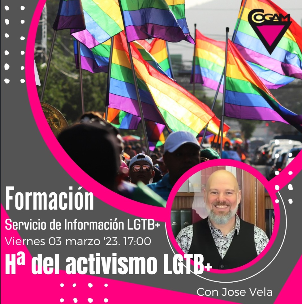 InfoCOGAM's tweet image. 🏳️‍🌈🏳️‍⚧️ Historia del activismo LGTBI+ 🏳️‍⚧️🏳️‍🌈

¡Nueva formación para el grupo de Información LGTB+ de COGAM  abierta a todes!

Viernes 3 de Marzo a las 17'00h.
Sede de COGAM Colectivo LGTB Madrid. Calle Puebla, 9.

#lgtbi #cogam