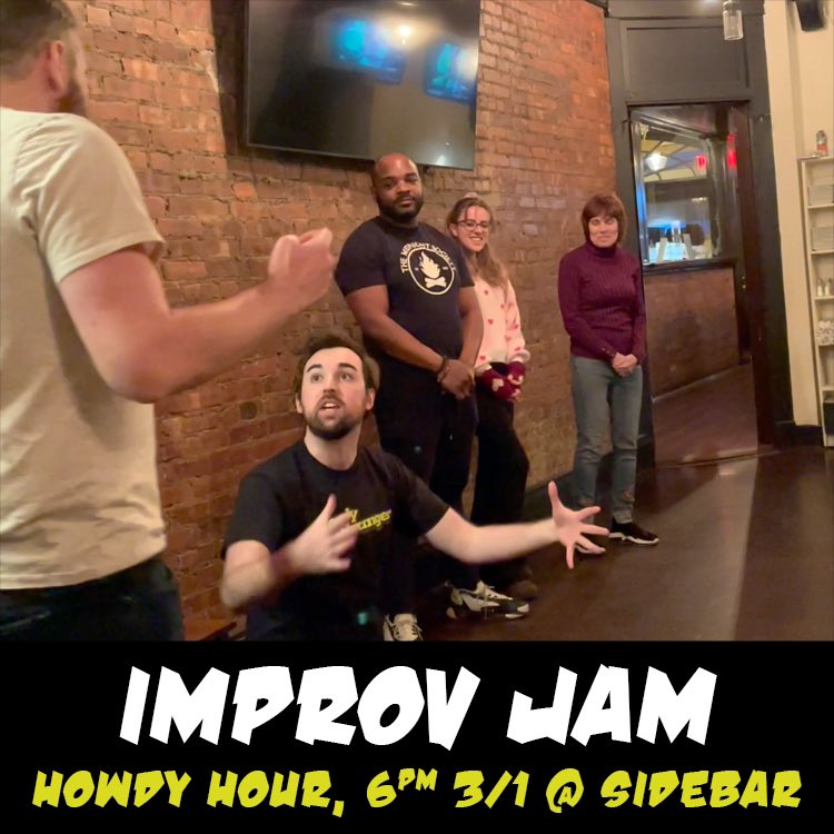howdy_stranger's tweet photo. Improv Jam 6pm Wednesday (3/1) at SideBar, Hackensack. Sign up at https://t.co/dUz2qtvfpD https://t.co/yqunzhdaGe
