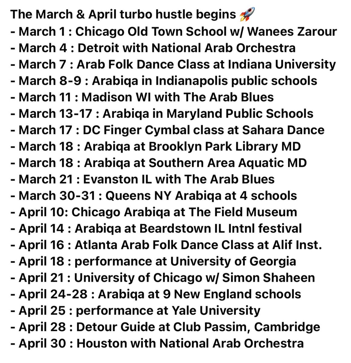 The March &amp; April tour is dense 🔨
linktr.ee/karimnagi