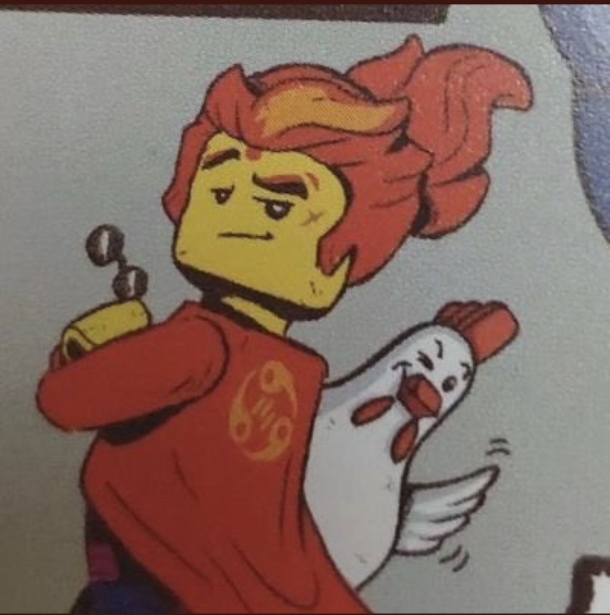misplacedplague's tweet image. Redson has a pet chicken named Bao ji that he treats like a princess. I am not taking any criticisms, thank you.