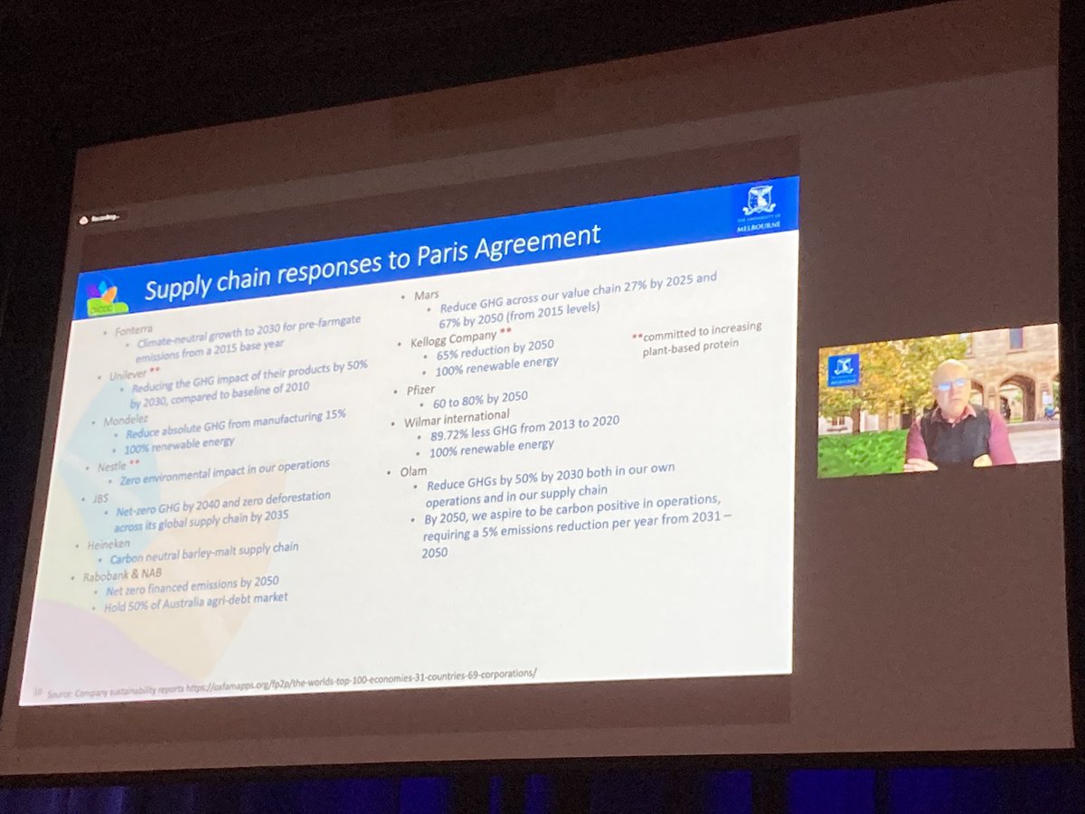 Great summary of global supply chain action on climate change from Melbourne University’s Prof Richard Eckard at #NZACCC2023 - market drivers are tightening up in this area