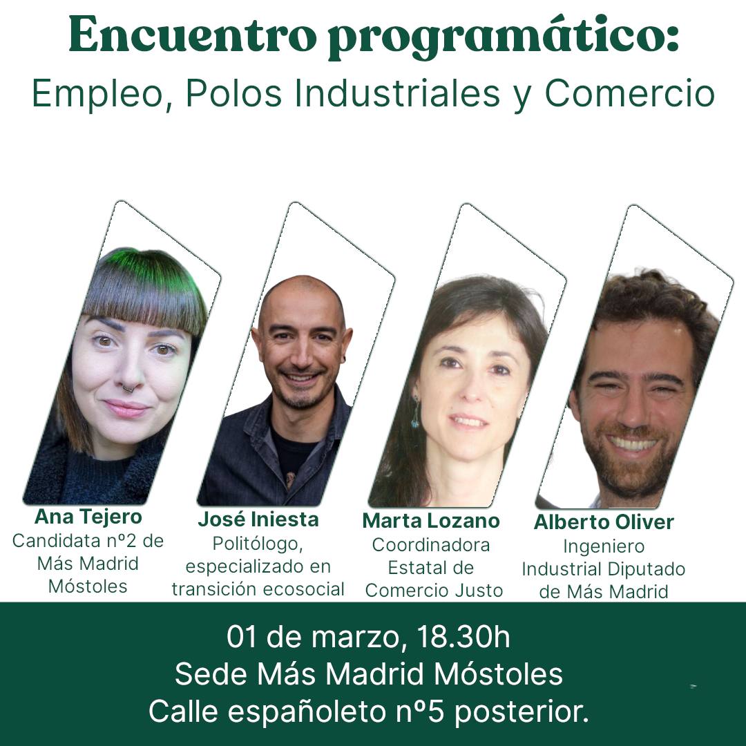 ITRompe's tweet photo. Nuestro compañero @IniestaLorente participa mañana en este encuentro sobre empleo, industria y comercio para hablar del impulso a la transición ecosocial desde estos ámbitos y como aterrizarlo en el territorio.
Os esperamos https://t.co/PUXZL1Tcdz
