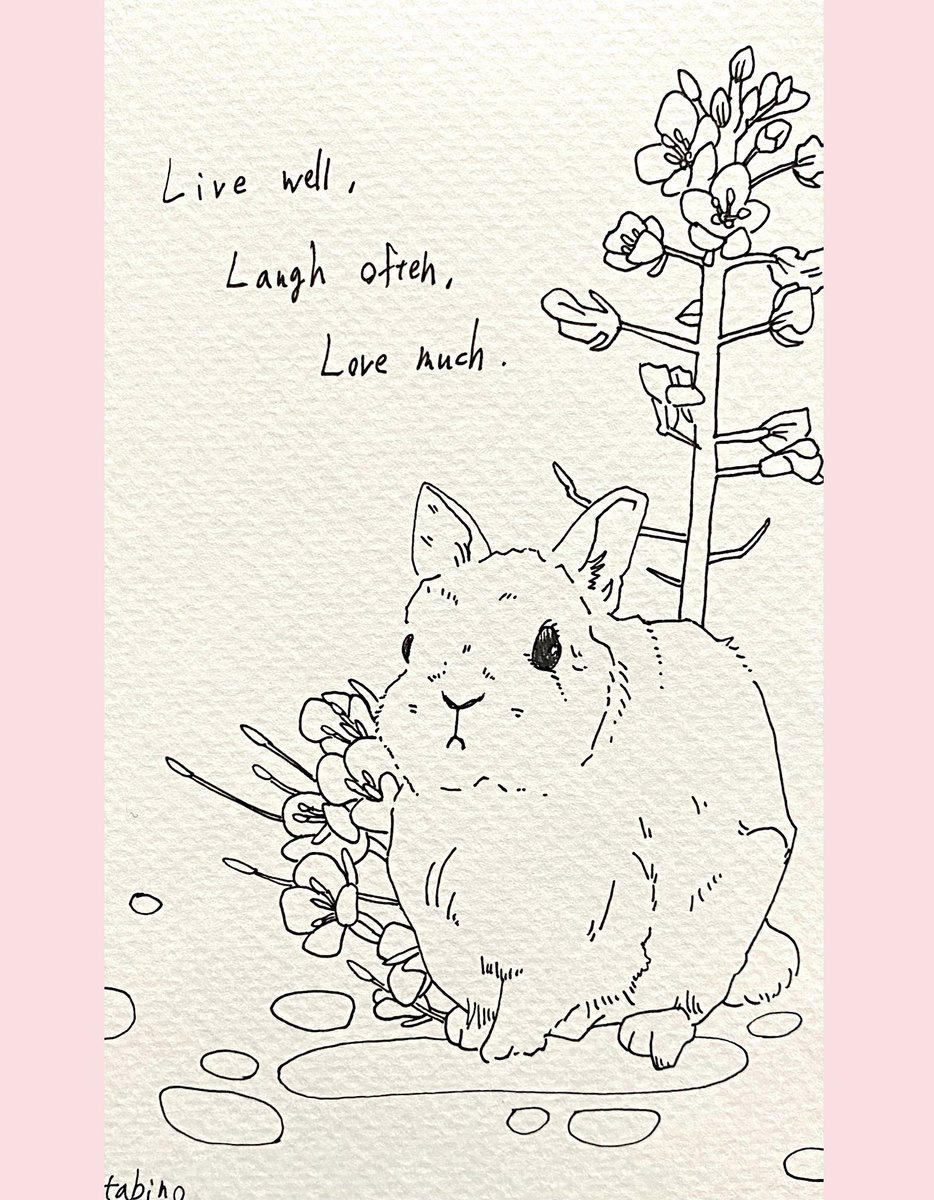 まだ着彩しておりませんが…。うさぎと菜の花のカードを描いています。
#うさぎ #動物イラスト #絵描きさんと繋がりたい 