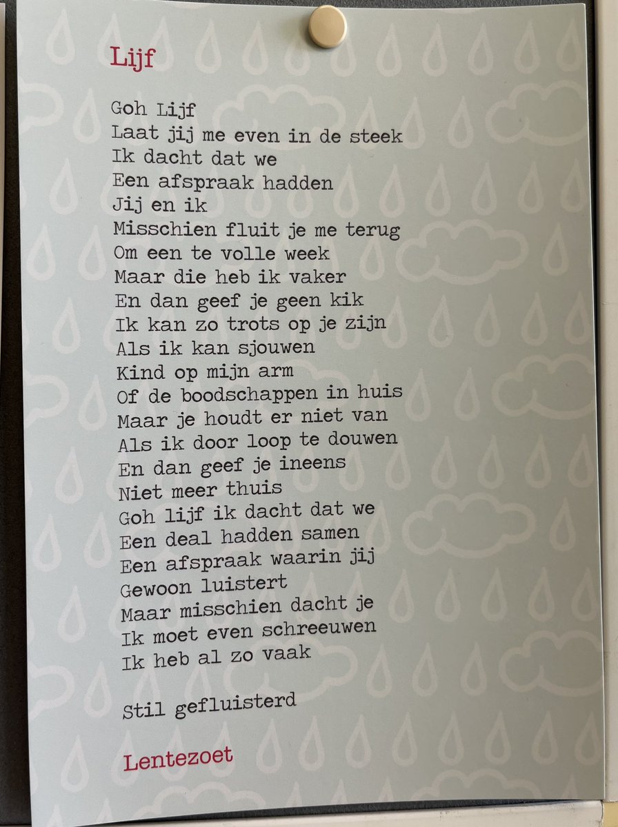 The whispering of the body!
Can you hear it? Do you listen to it?
“Zomaar een tekst op een prikbord bij @librarevau ?” Nope!!