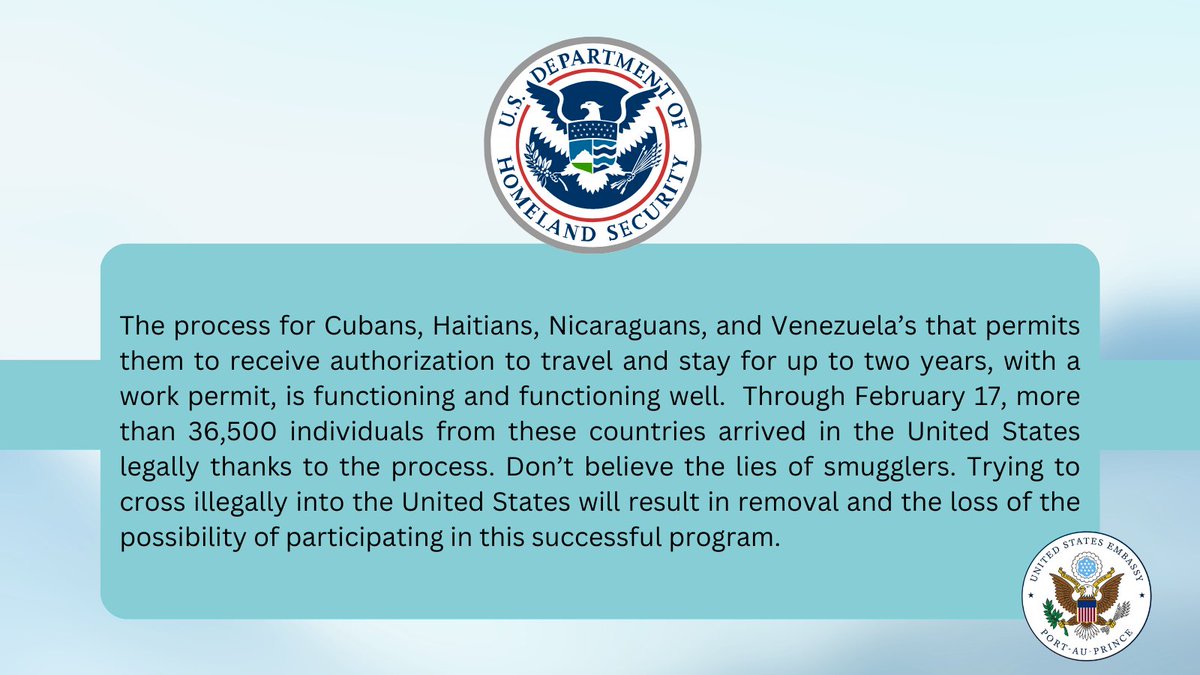 U.S. Embassy Haiti on Twitter "🗣️ The Humanitarian Parole program is
