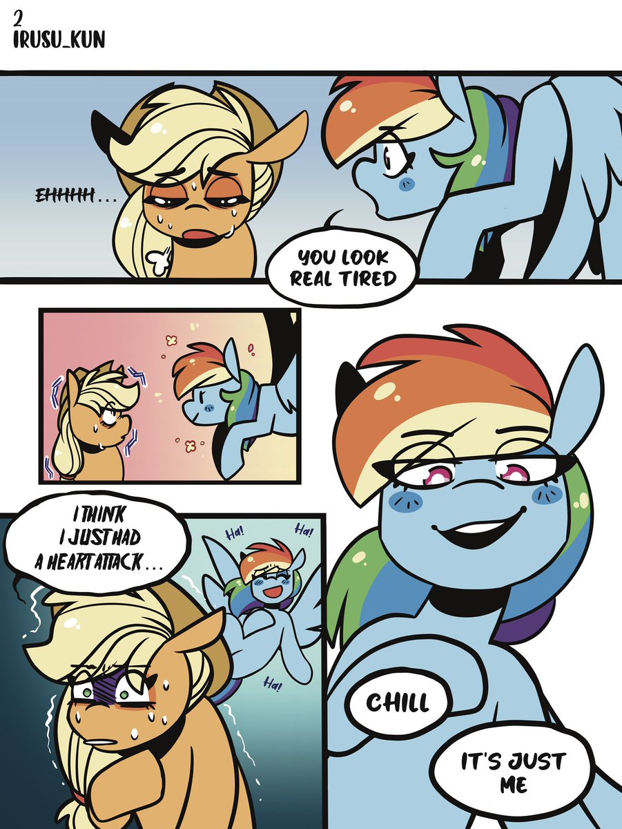 IRUSU_kun's tweet photo. Goodnight, Applejack! 
Page 2

What do you think Dash is up to? https://t.co/lb40gTduU9