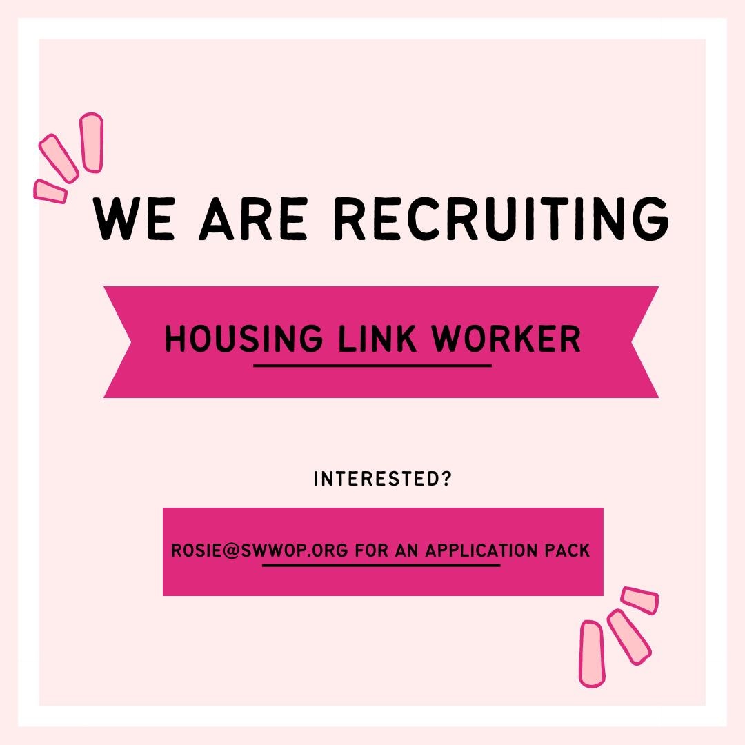 Come and join the team!

We are recruiting a housing link worker to join us at SWWOP. 

The post is 30 hours per week.

For an application pack or more information, email rosie@swwop.org.

<a href="/HelpSheffield/">Help Sheffield</a> <a href="/helpushelpsheff/">Help us Help Sheffield</a> #sheffield #jobs #charity