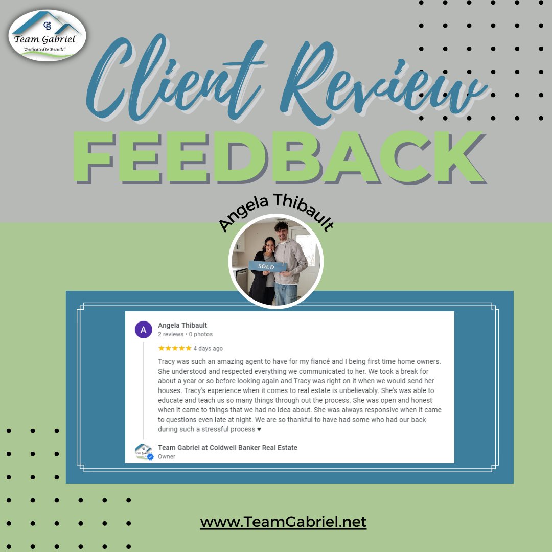 We love helping our clients find their dream homes, and it's always an honor to receive positive feedback from those we work with. 

We're thrilled to share their kind words about Tracy and the Team at Team Gabriel! 

#HappyClient #RealEstateTestimonial  #buyers #enfield