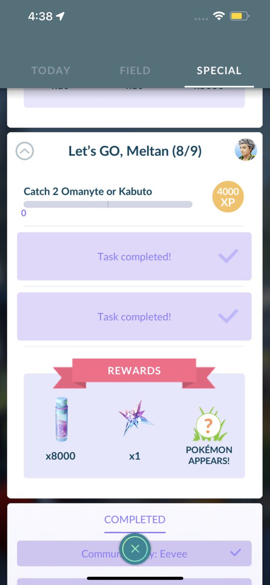 hoezonma's tweet photo. @PokemonGoApp just wanting to get this task done but i’ve sat everywhere and used daily incense and normal ones but still not one. i have one little meltan but i want the evolved version! https://t.co/Q81UPTGrMZ